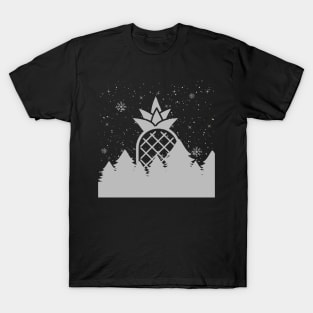 Pineapple Christmas Forest on a Winters Night T-Shirt